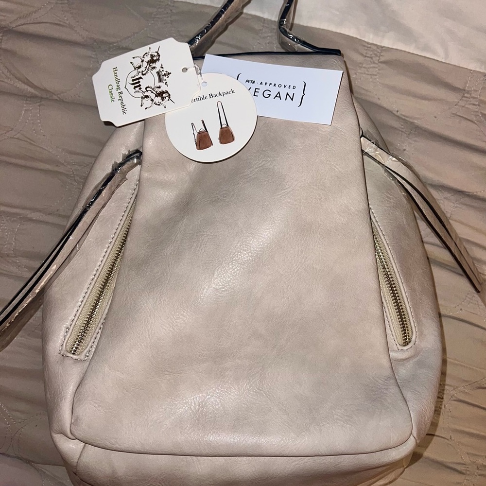 Elegant Vegan Cream Backpack